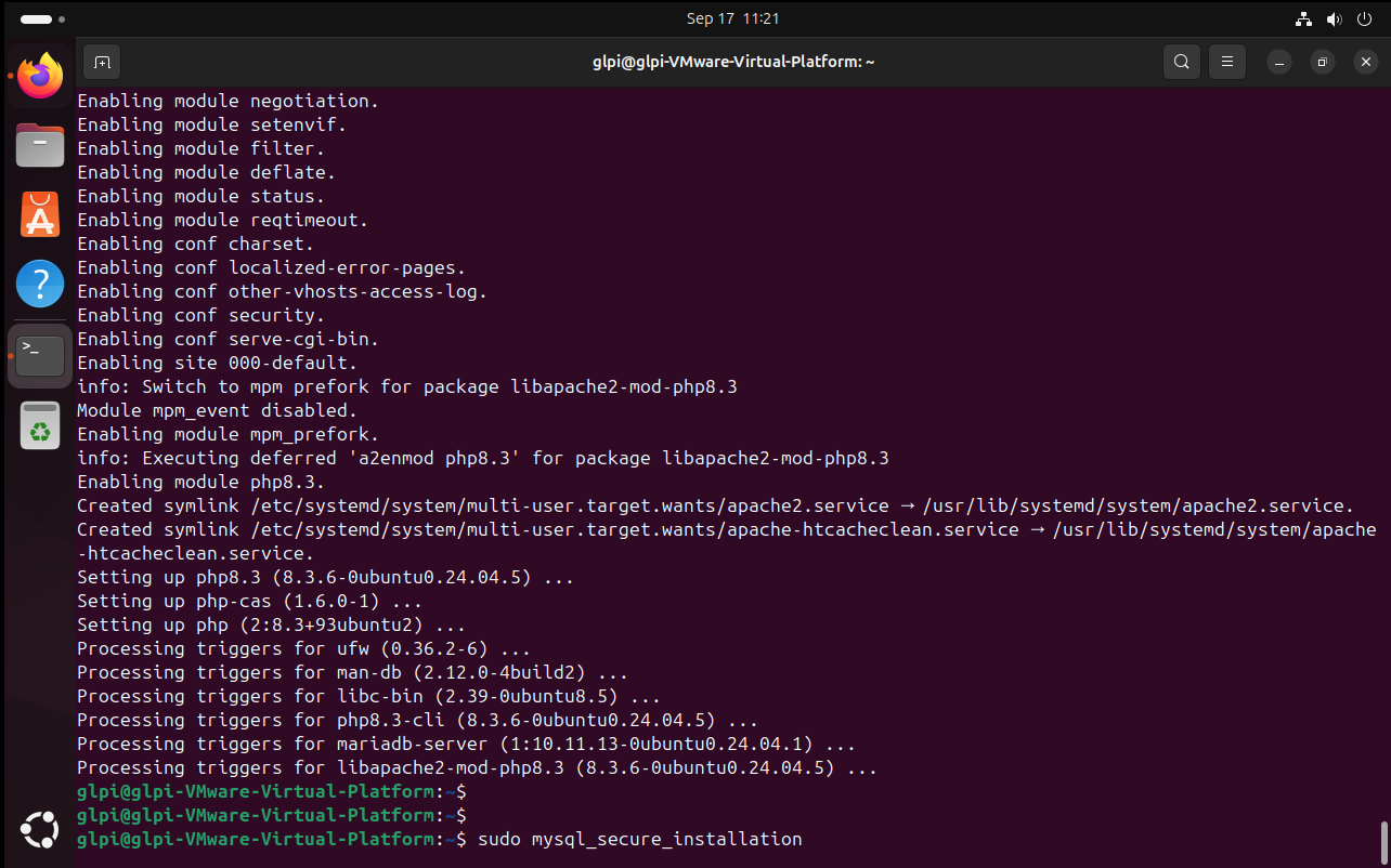 mysql_secure_installation betiğinin çalıştırılması