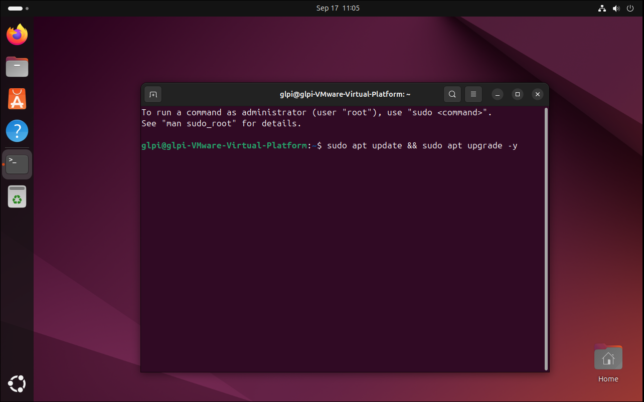 Ubuntu sunucu güncelleme komutu